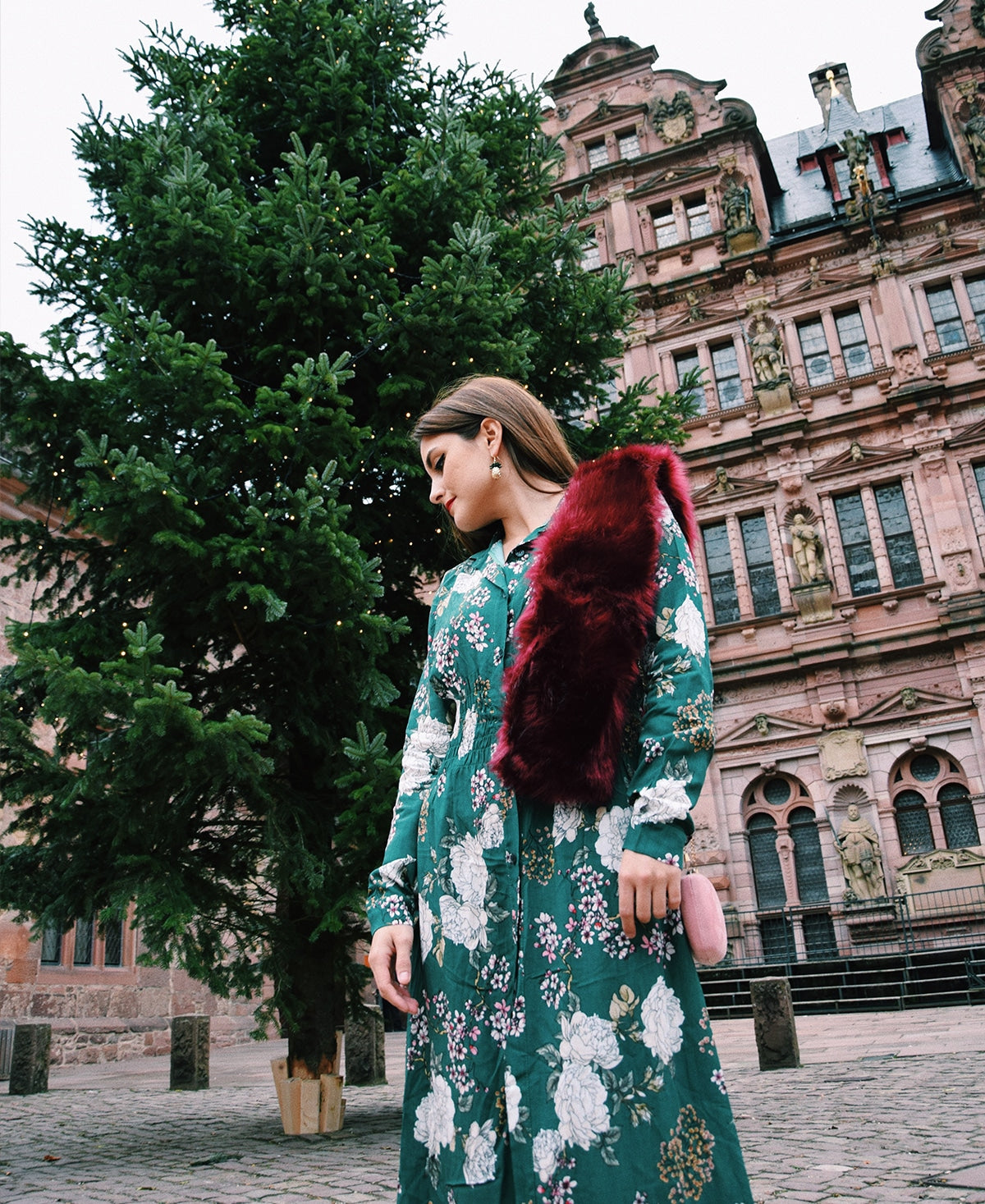 Vestido floral para visitar el Castillo de Heidelberg
