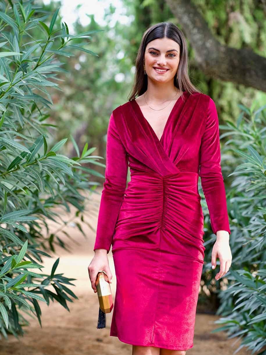 VESTIDO FRUNCIDO TERCIOPELO