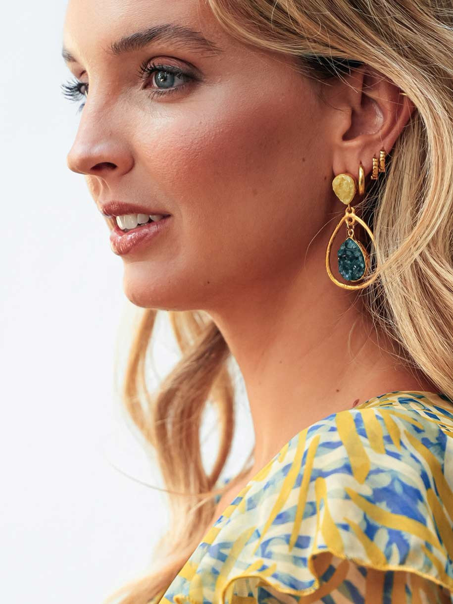 PENDIENTES PIEDRAS DRUSA