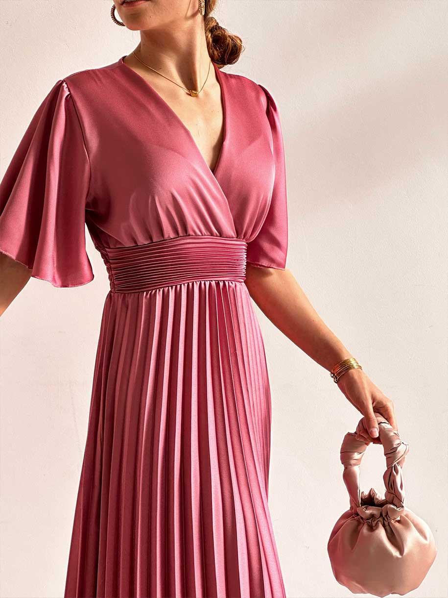 VESTIDO PLISADO MIDI