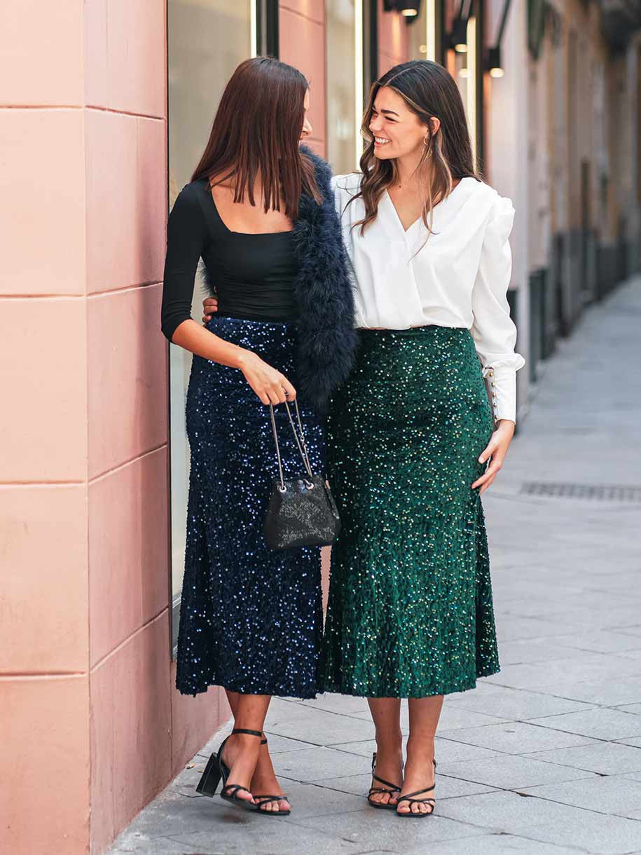 FALDA TERCIOPELO LENTEJUELAS