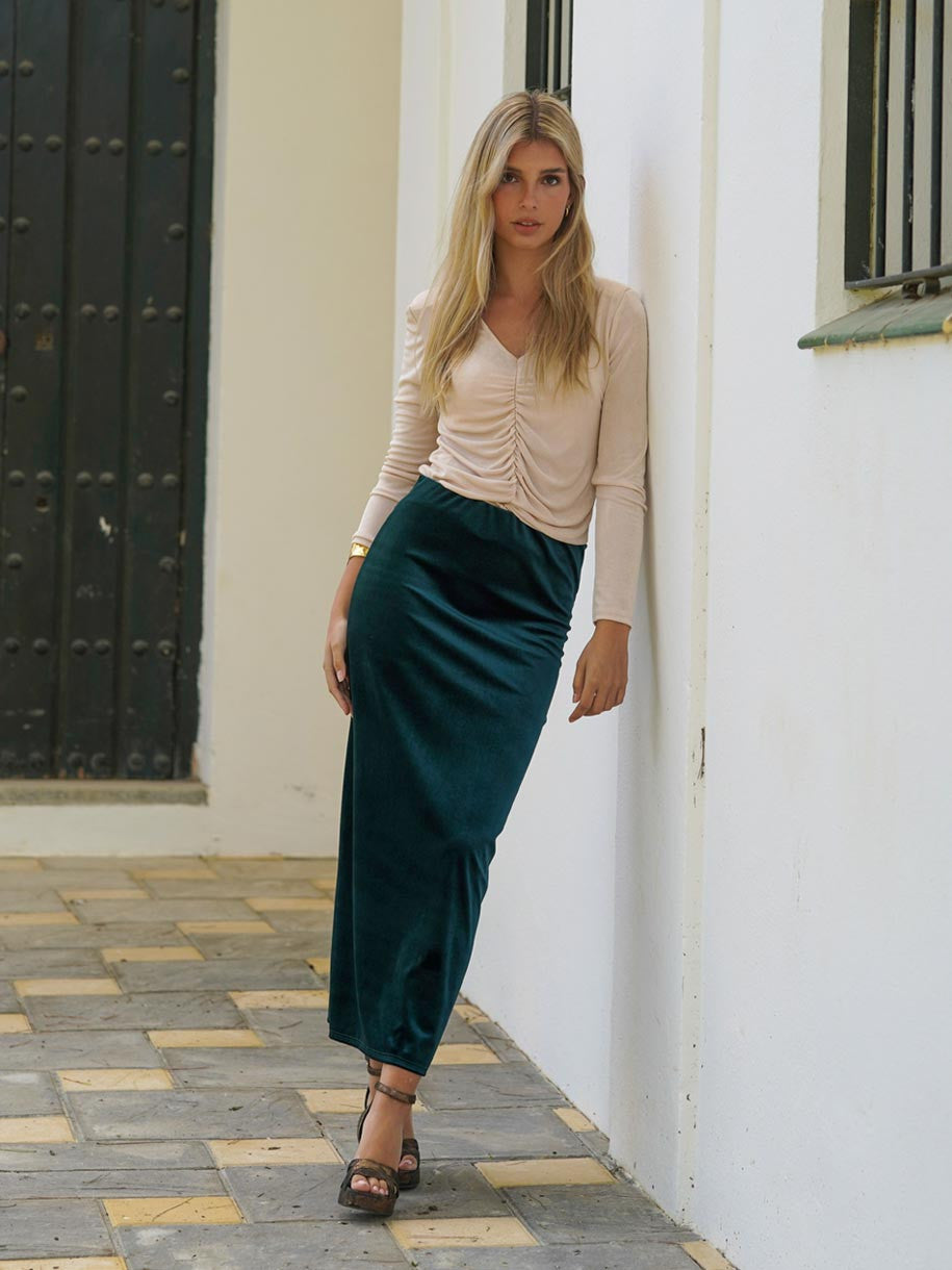 FALDA TERCIOPELO MIDI