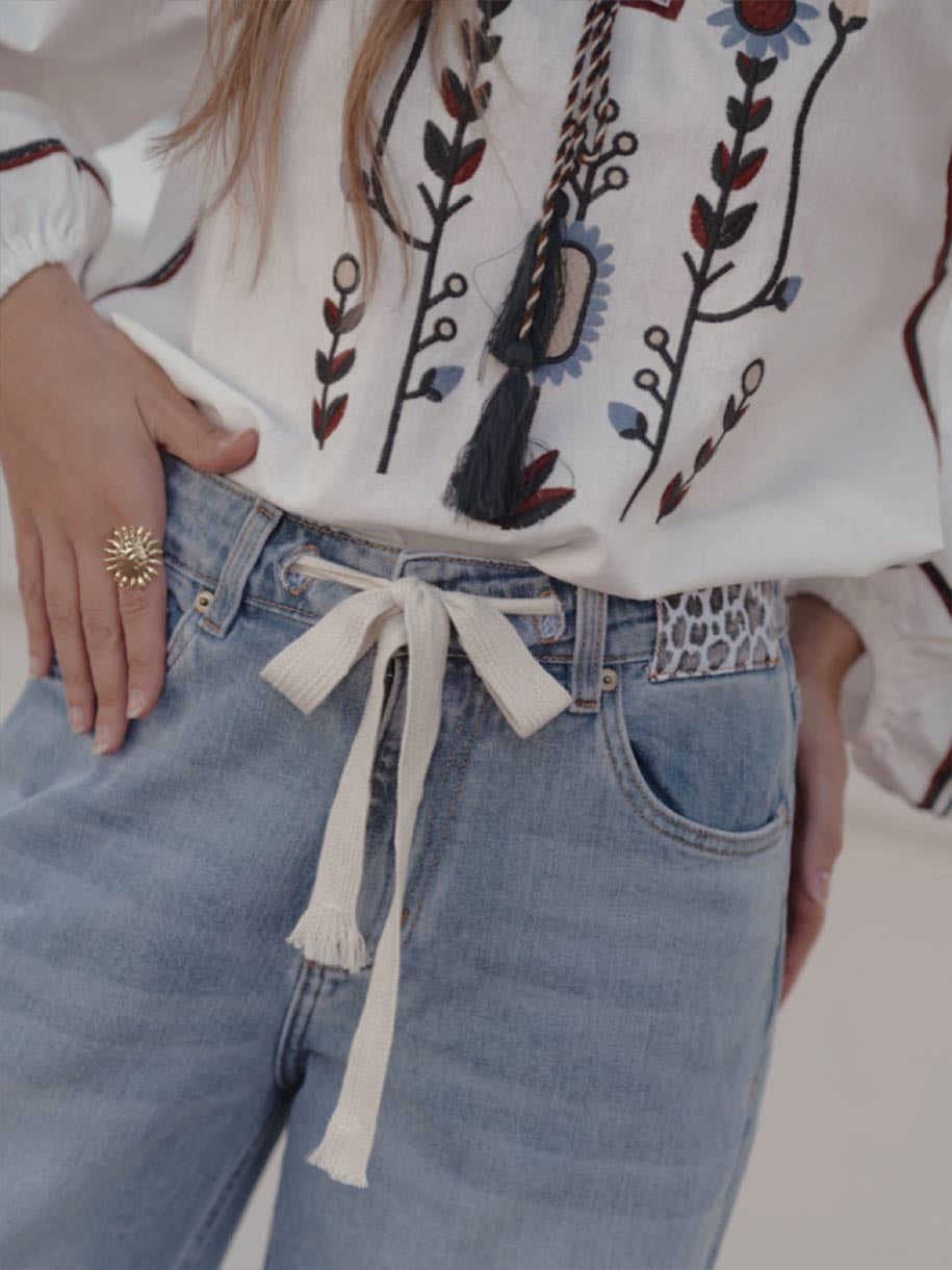 PANTALÓN VAQUERO BOHO CHIC