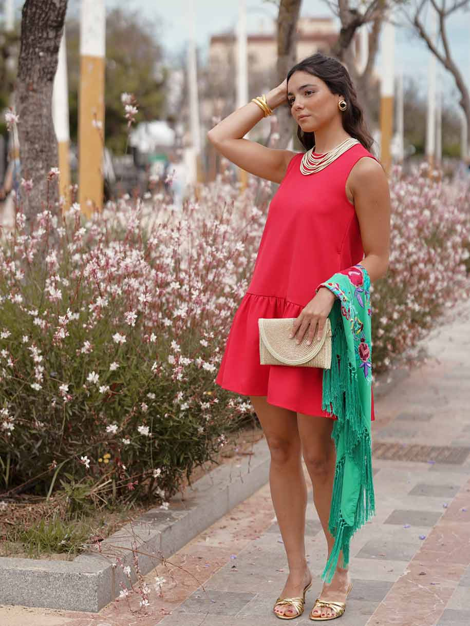 VESTIDO CORTO VOLANTÓN