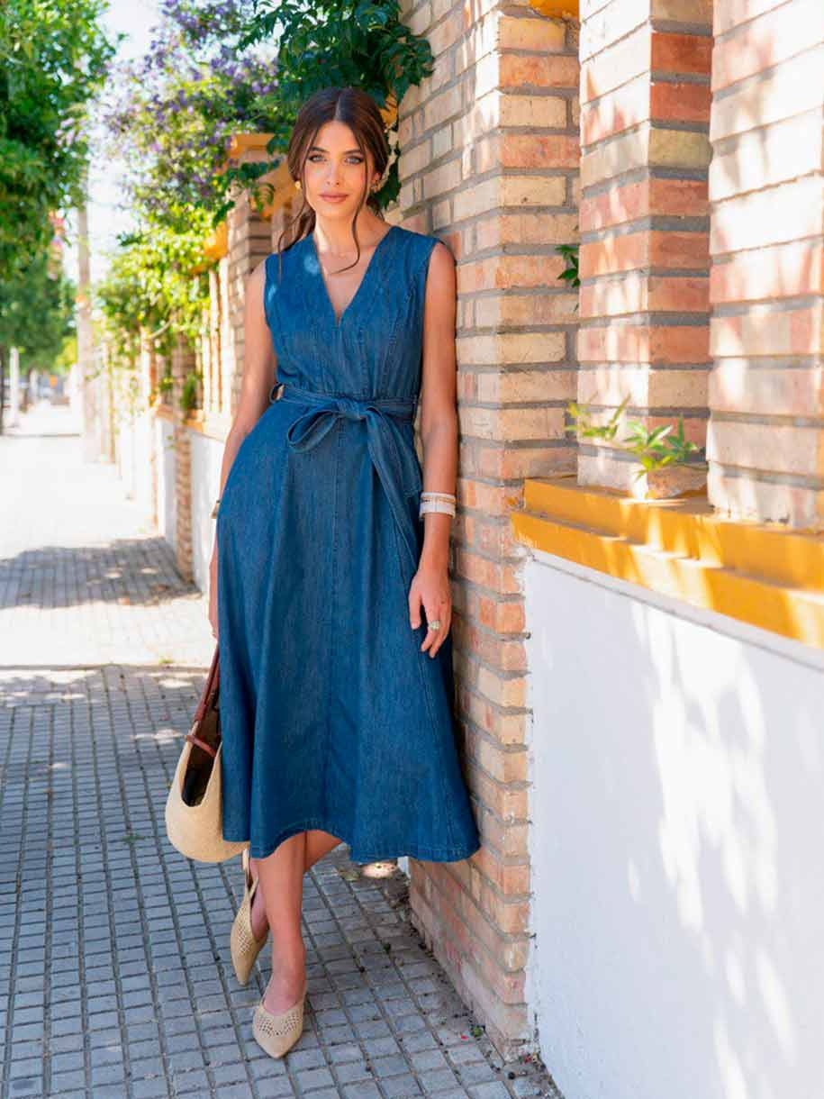 VESTIDO DENIM ESCOTE V