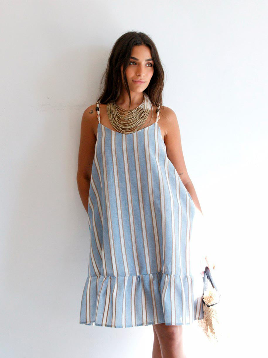 VESTIDO RAYAS CANARIAS