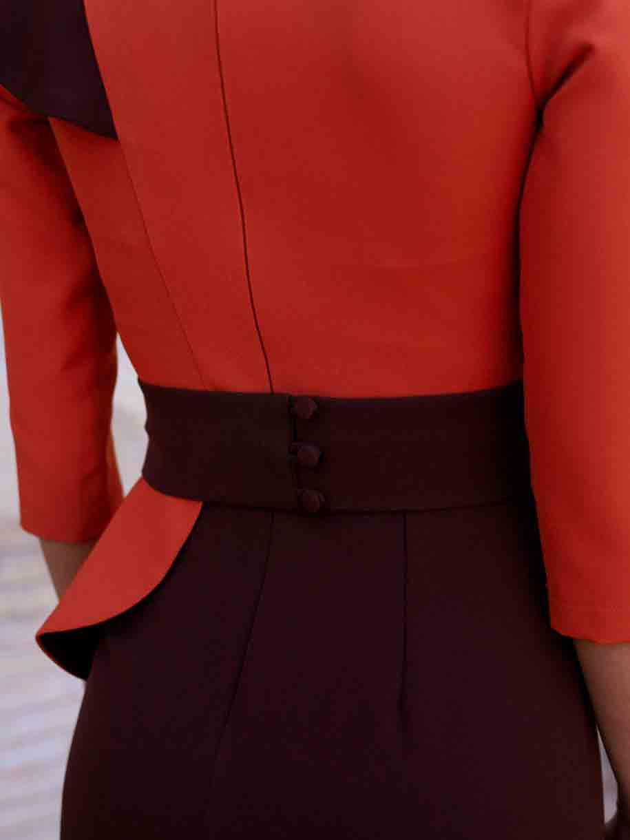 VESTIDO PEPLUM VOLANTE