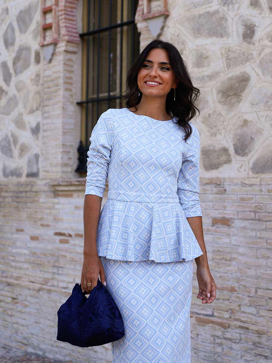 VESTIDO PEPLUM MAR