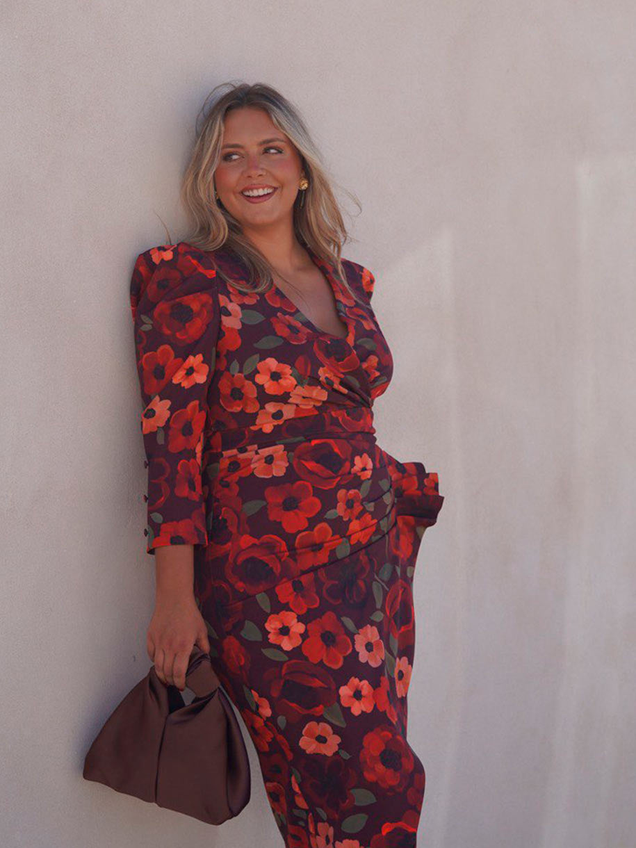 VESTIDO FLORES CORAL