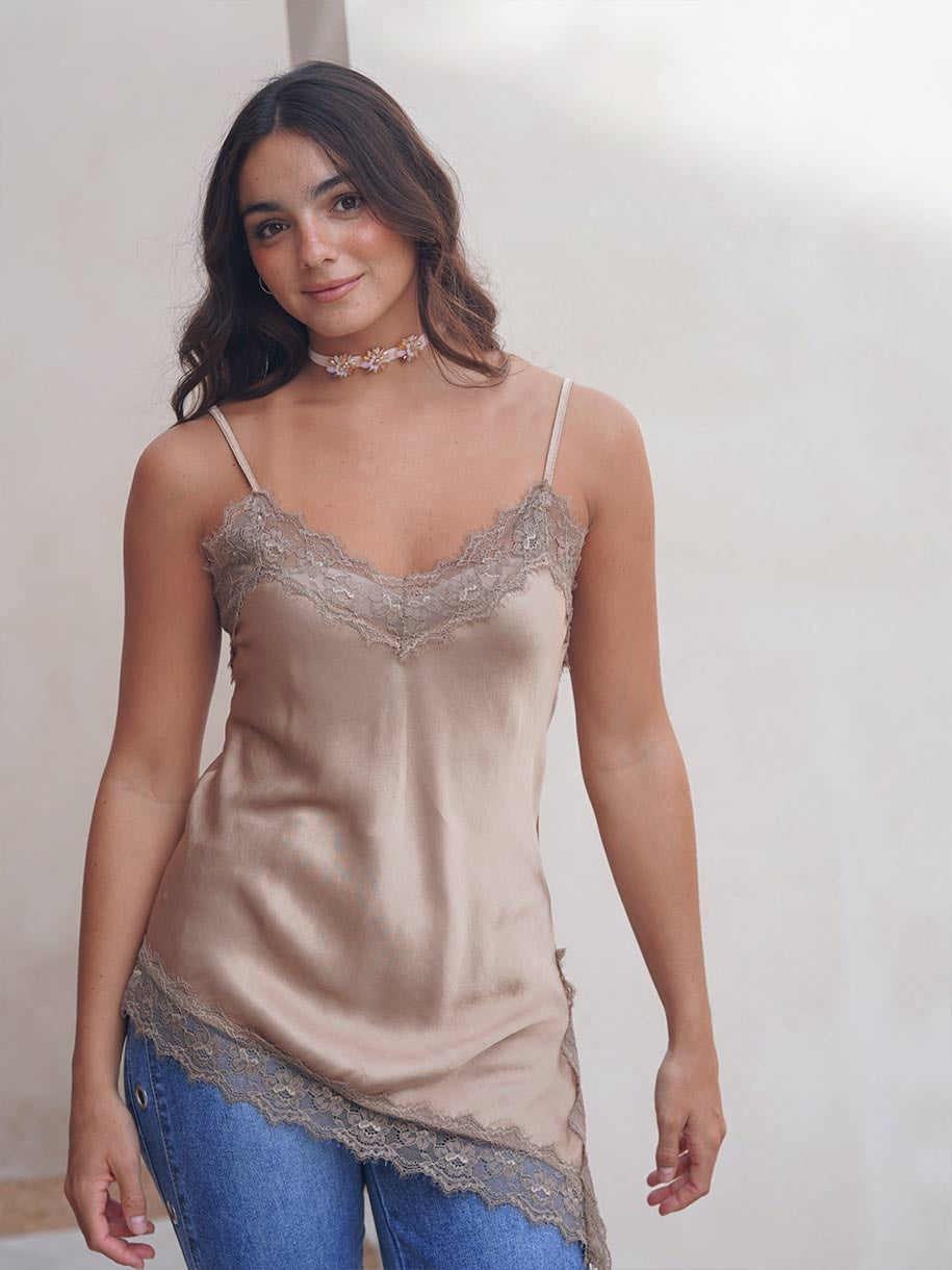 LENCERO ASIMÉTRICO ENCAJE