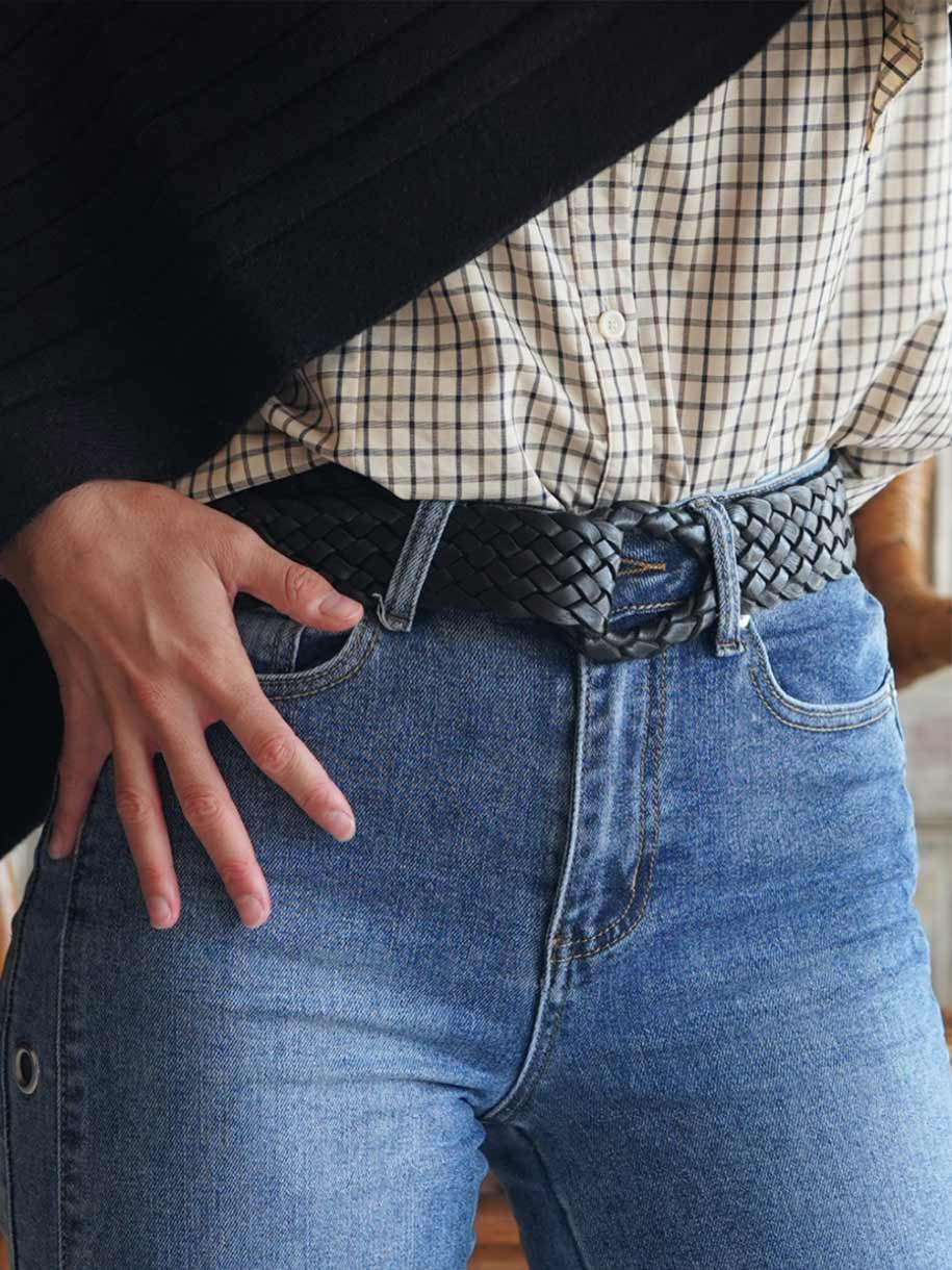 CINTURÓN PIEL TRENZADO