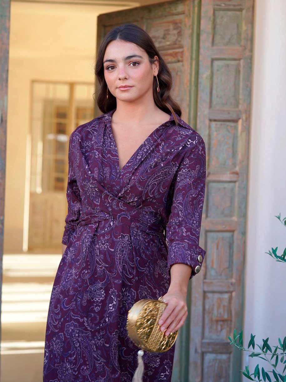 VESTIDO MEREN BERENJENA