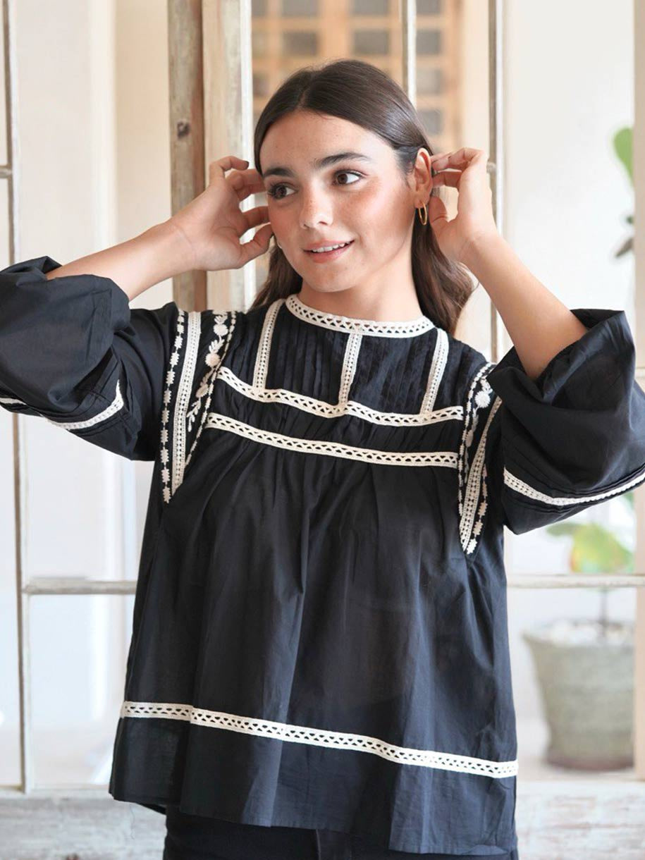BLUSA BOHO BLACK