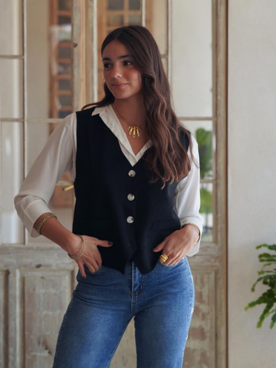 CHALECO LANA ABOTONADO