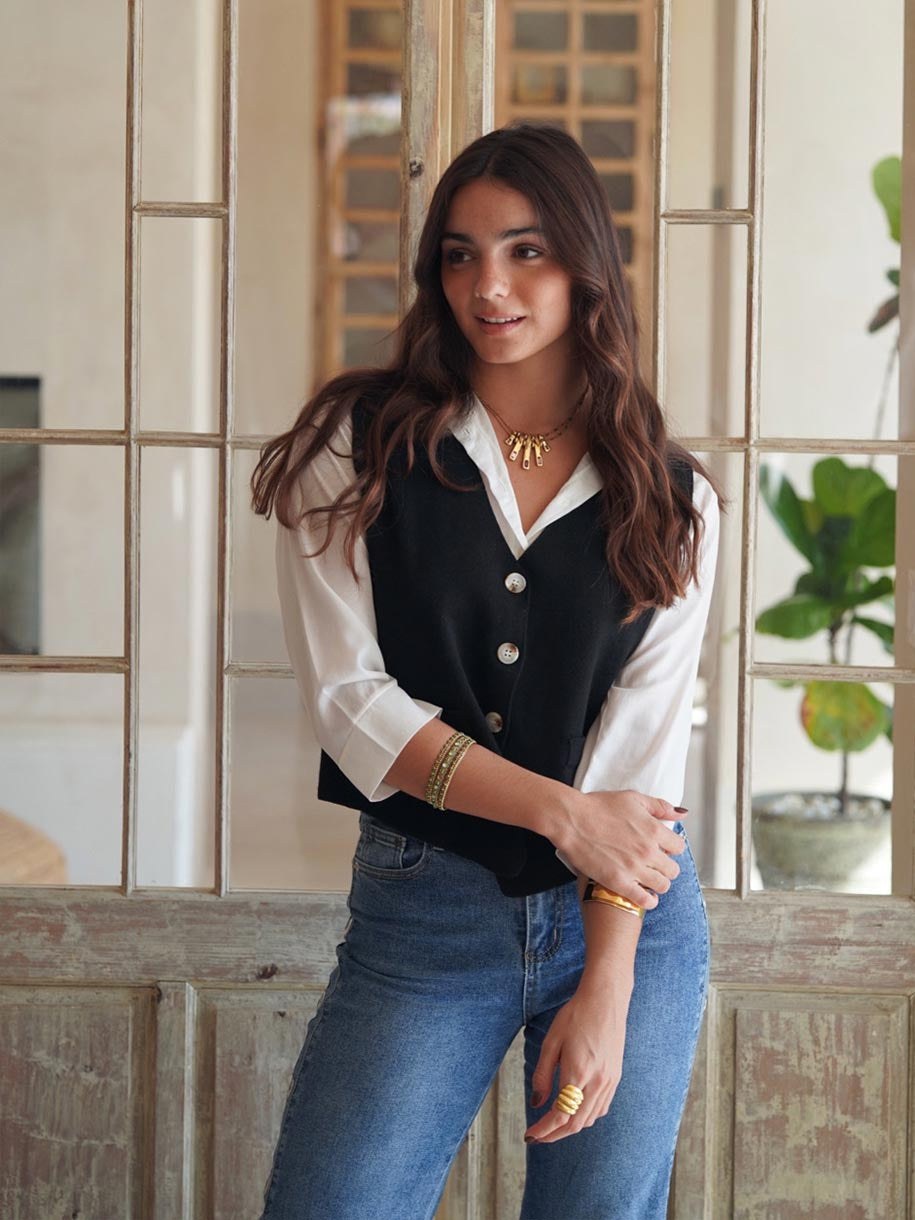 CHALECO LANA ABOTONADO