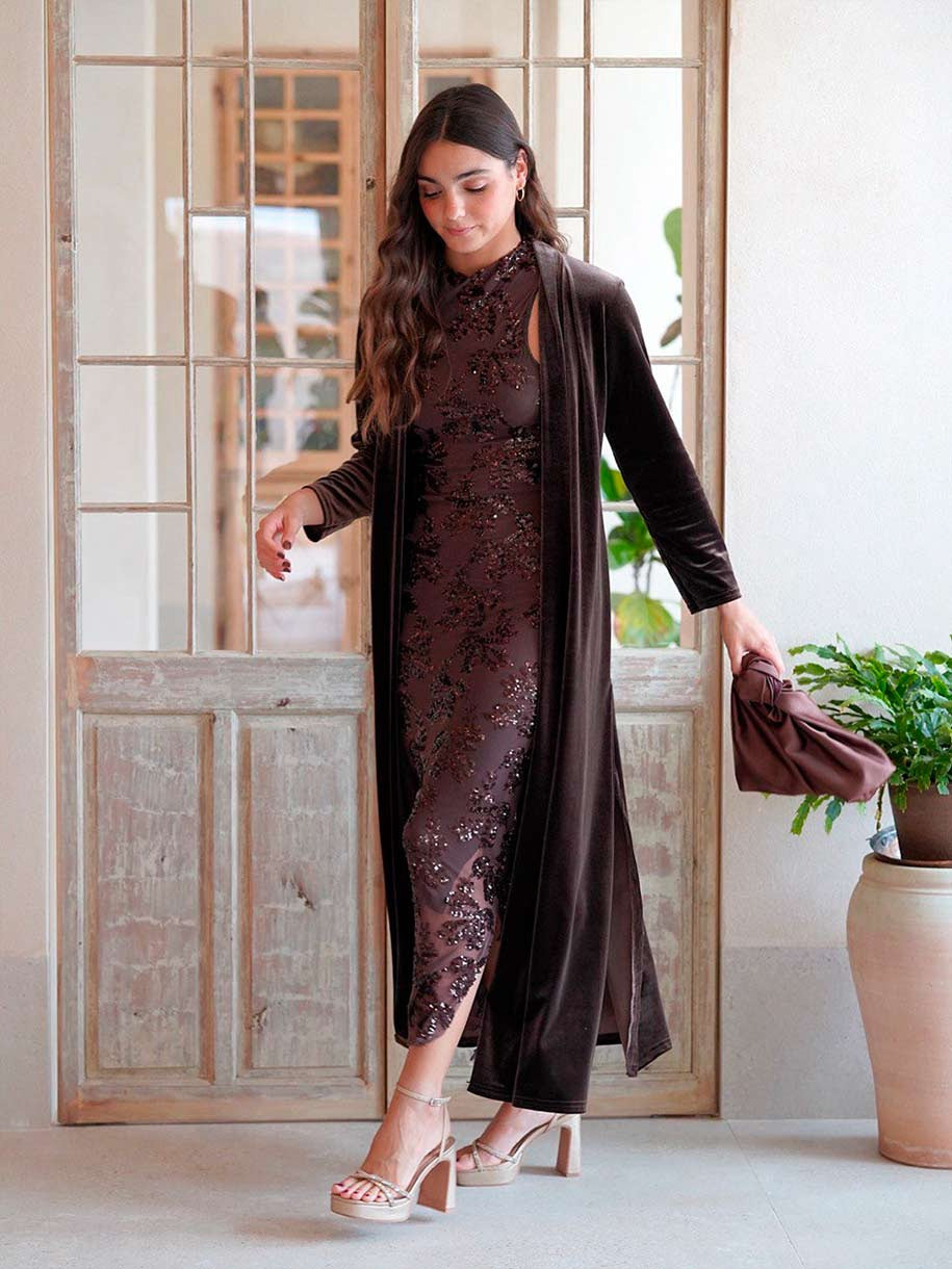 VESTIDO TUL BORDADO LENTEJUELAS