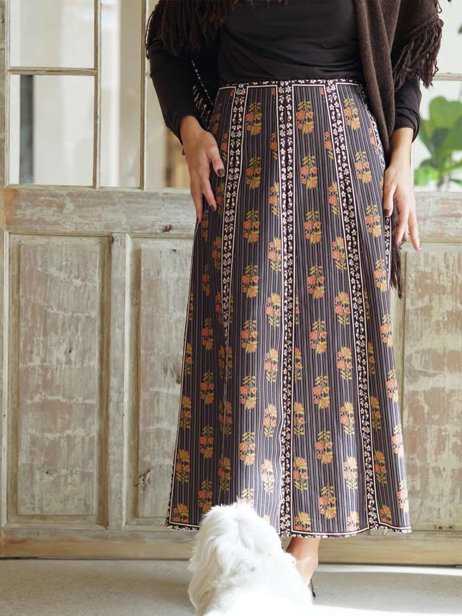 FALDA BOHEMIA DE FLORES