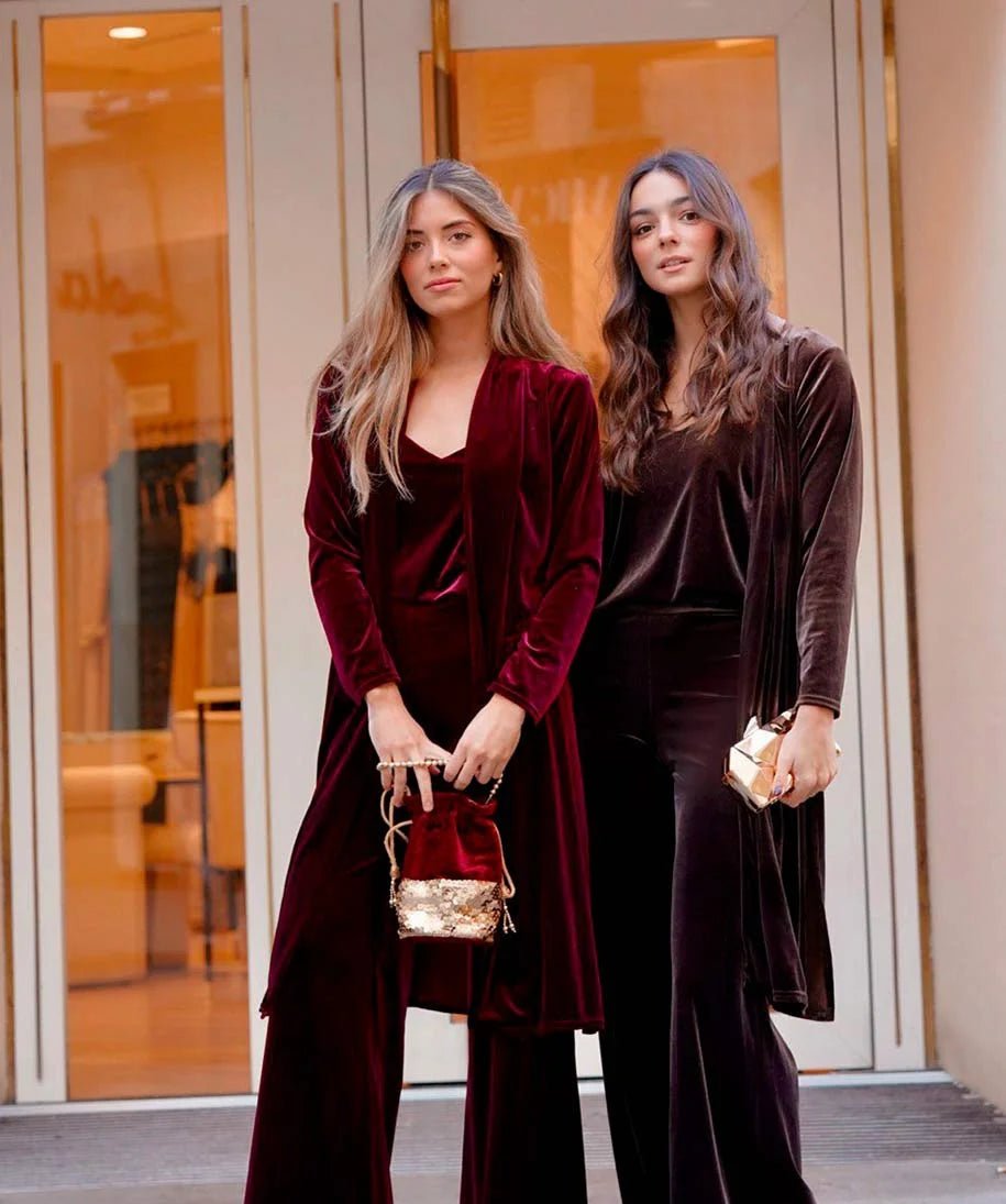 Conjunto de terciopelo Alicia negro - blazer y pantalón de fiesta elegante