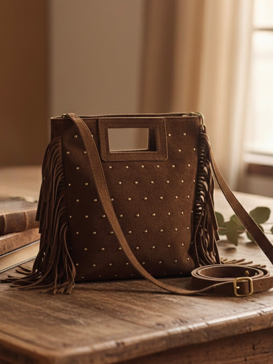 Bolso de flecos con correa extraible