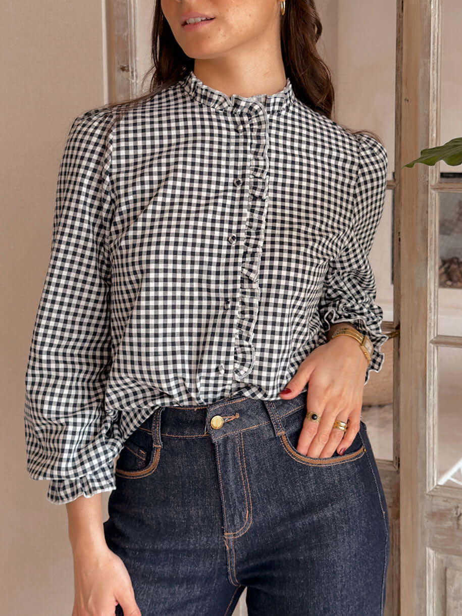 Camisa Vichy en color negro