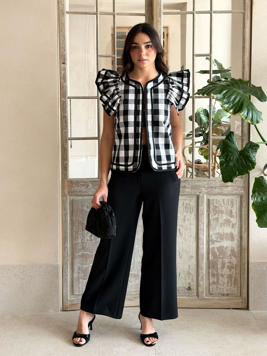 Chaleco de mujer con estampado vichy