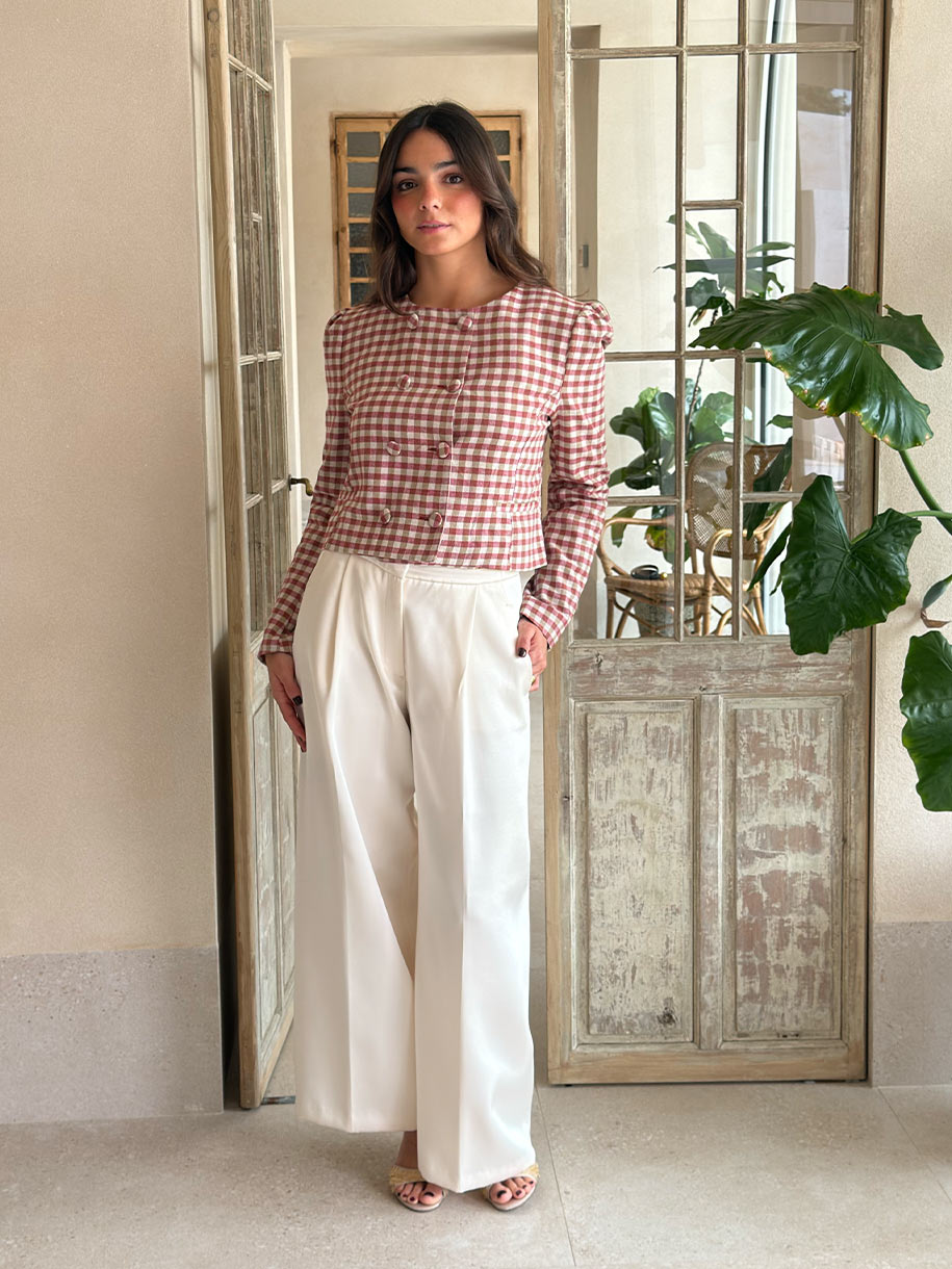 Chaqueta de vichy en rojo