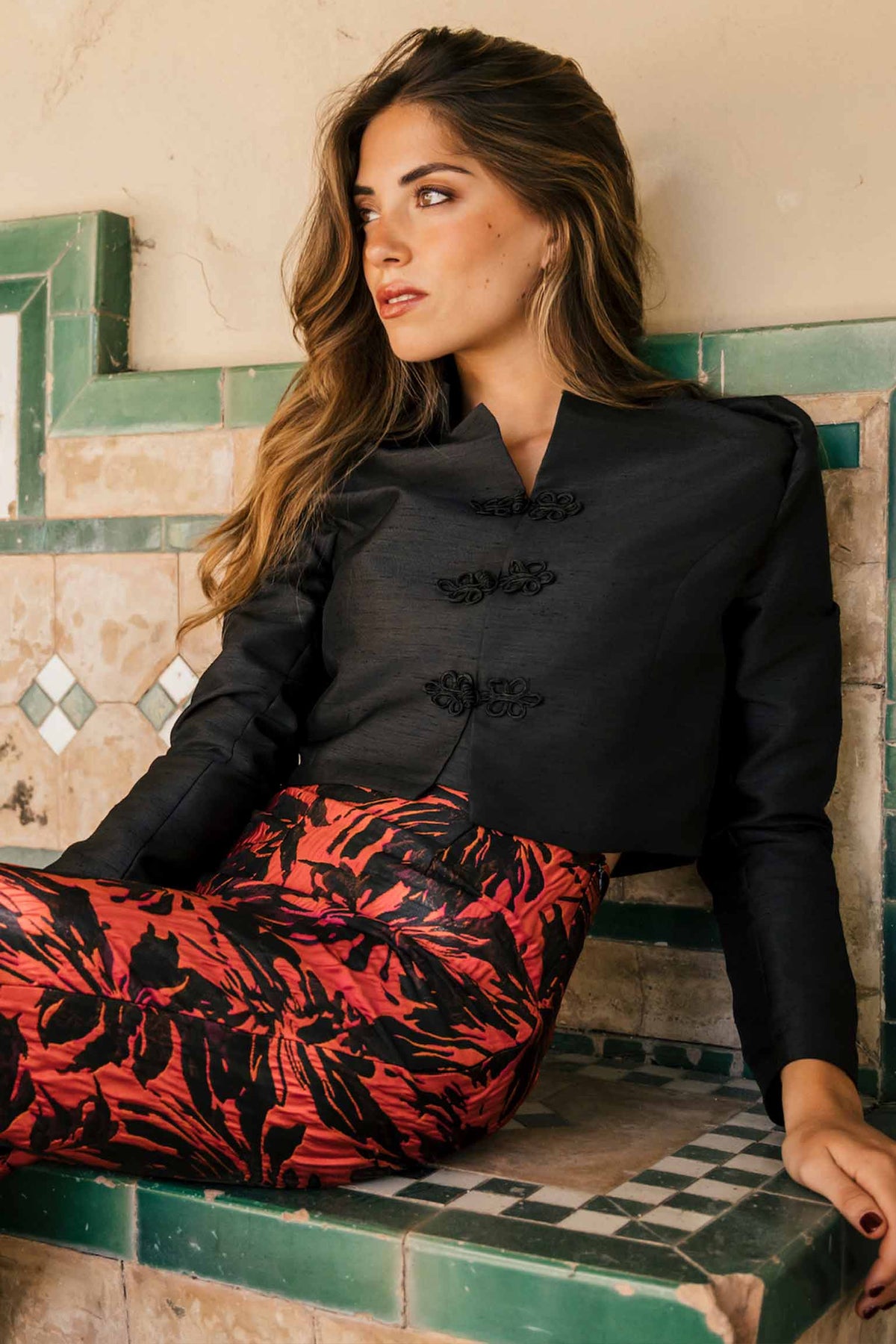Chaqueta negra de navidad
