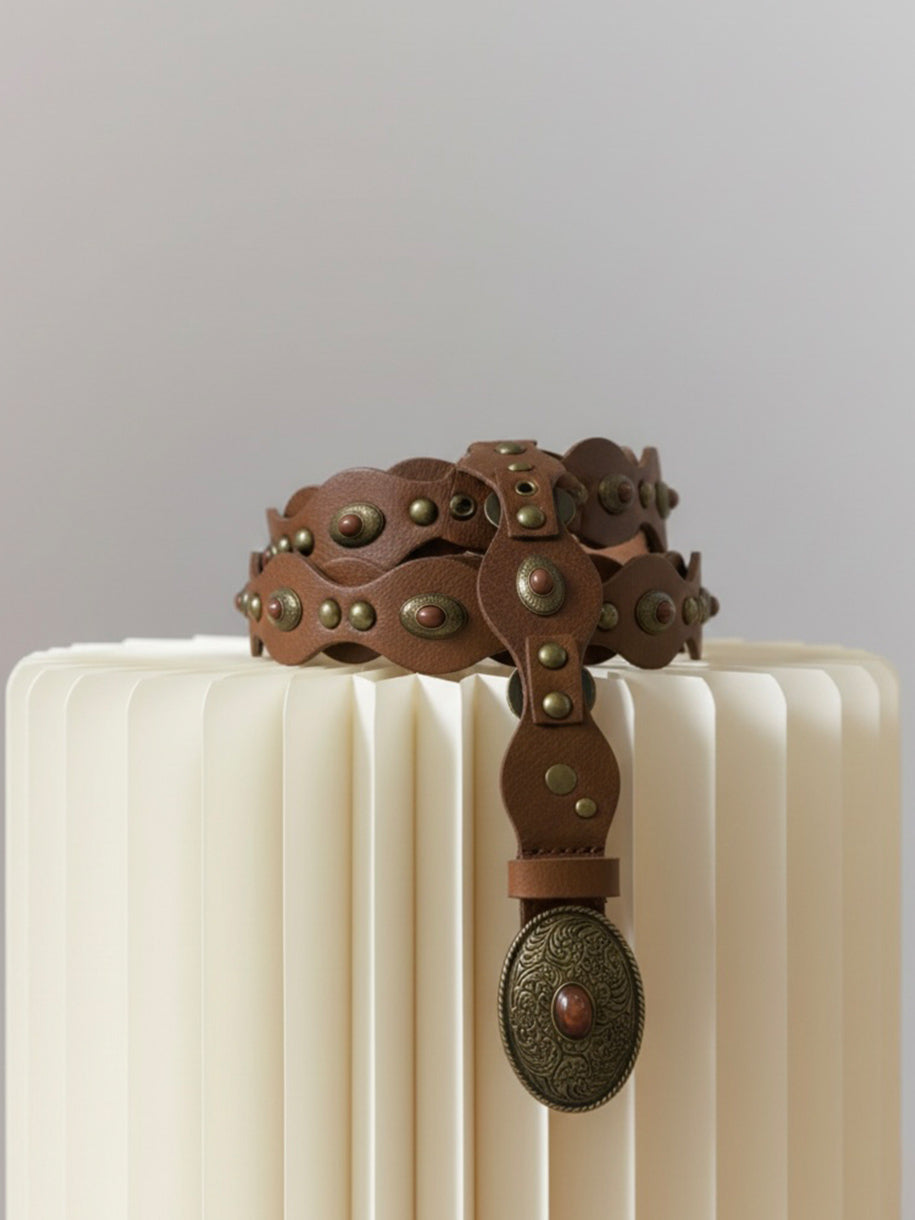 Cinturón en color chocolate de mujer