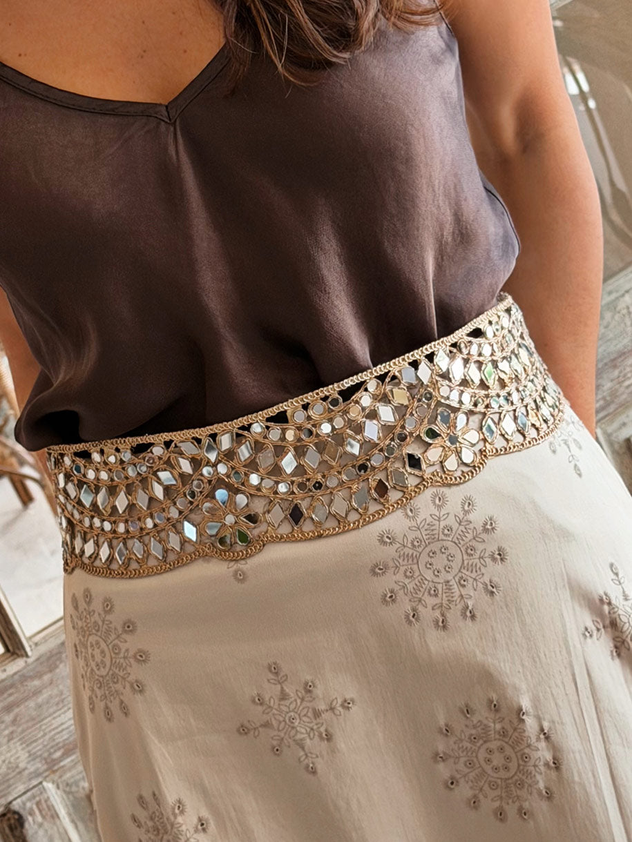 Cinturón tipo espejo de mujer