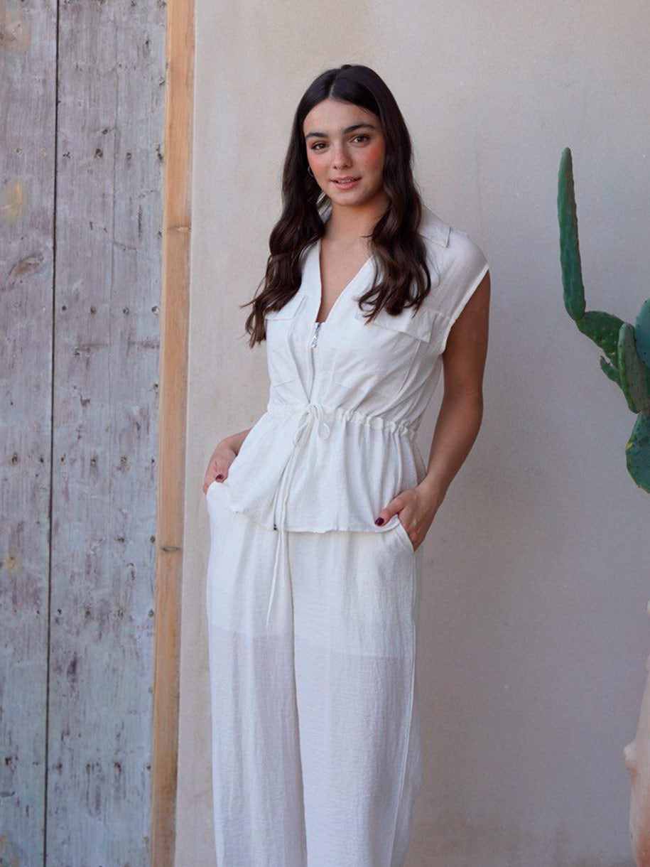 CONJUNTO CHALECO BOLSILLOS