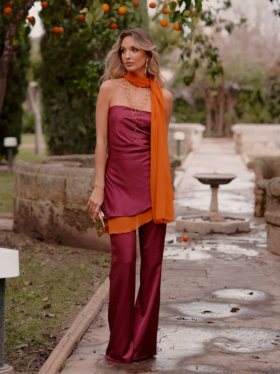 Conjunto de dos piezas de top y pantalón