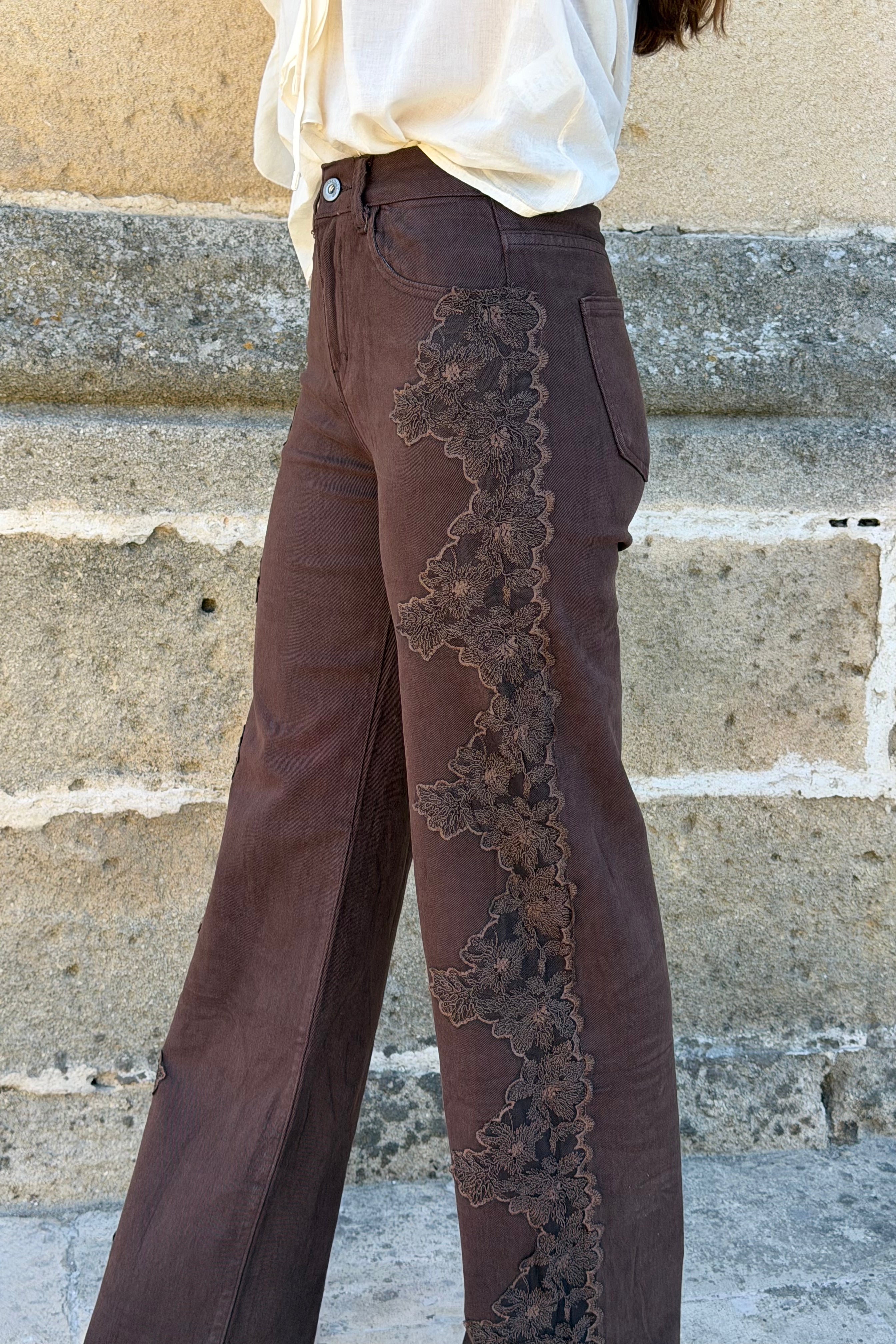 Jeans Encaje Aplicado