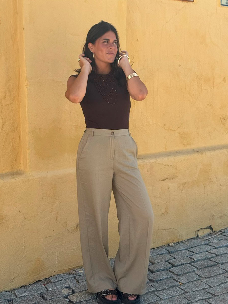 Pantalon de lino mujer