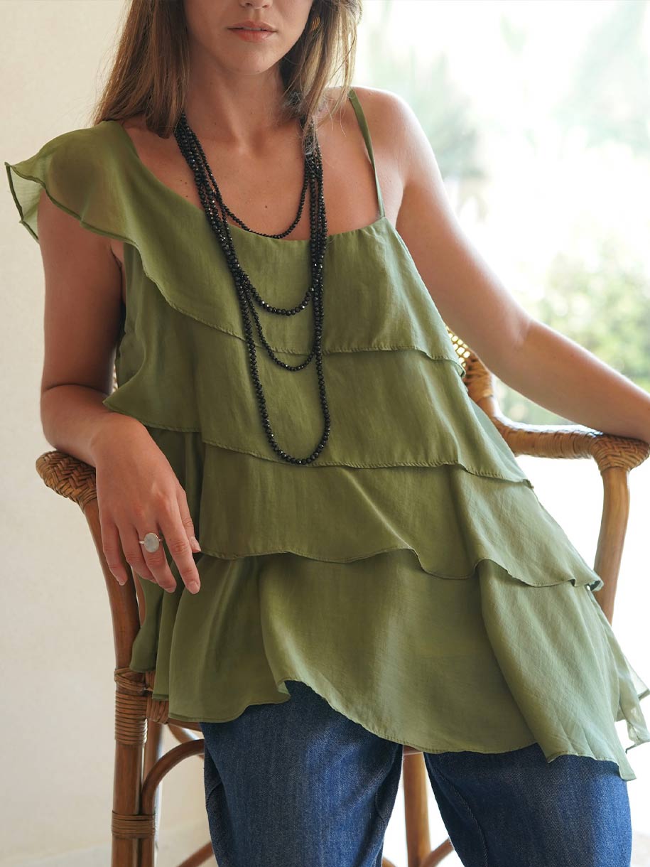 TOP VOLANTES ASIMÉTRICO TENCEL
