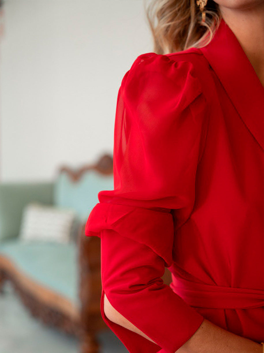 Traje de chaqueta de invitada en color rojo