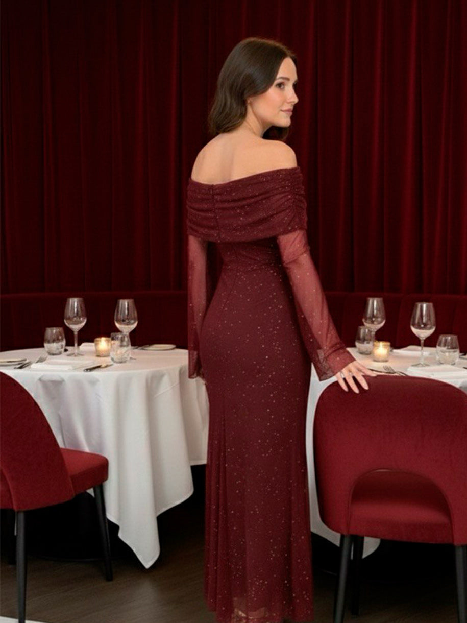 Vestido con brillos en rojo para navidad