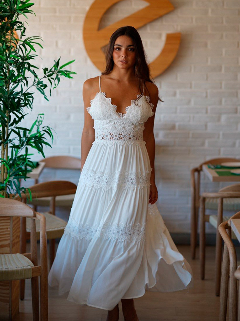 Vestido Blanco con encaje