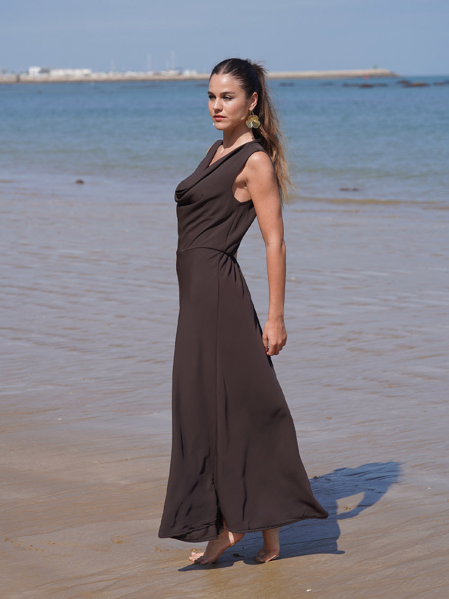 Vestido en color chocolate