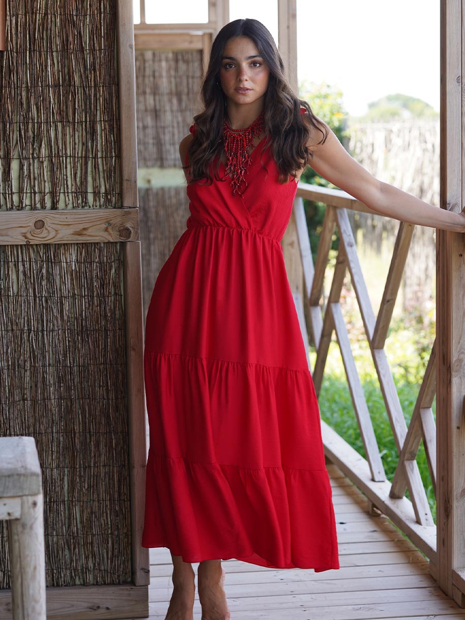 VESTIDO CRUZADO VOLANTES