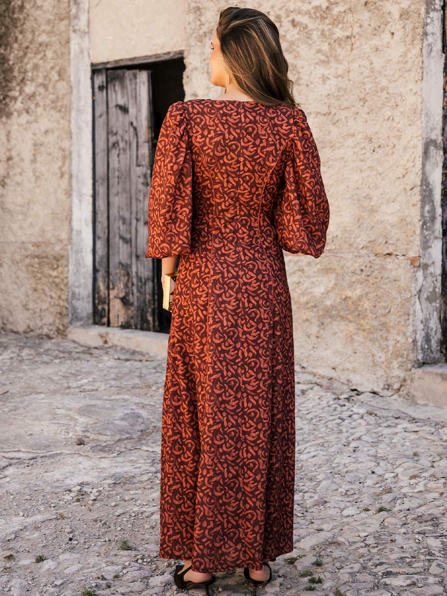 Vestido estampado de boda