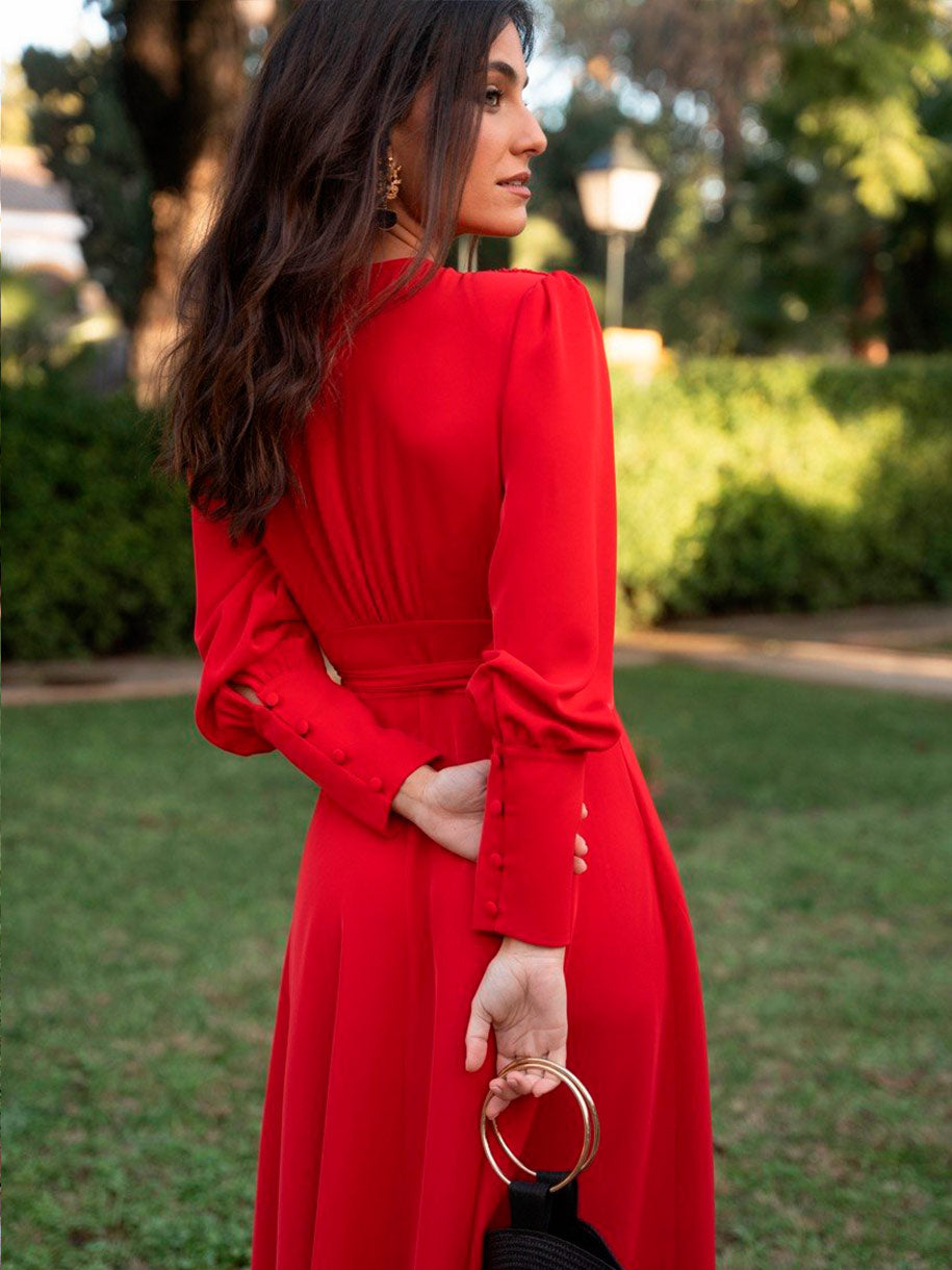 Vestido de fiesta en color rojo