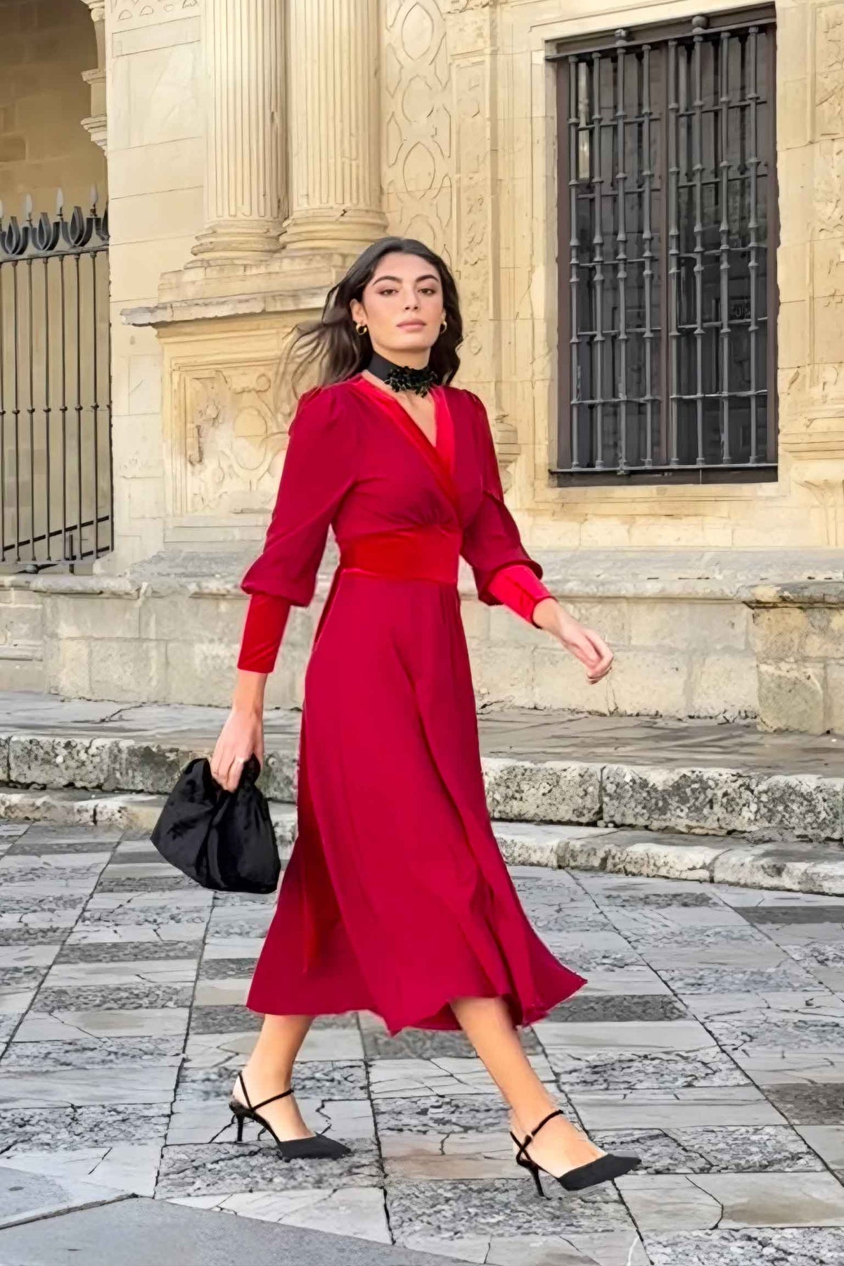 VESTIDO DUNEA TERCIOPELO ROUGE