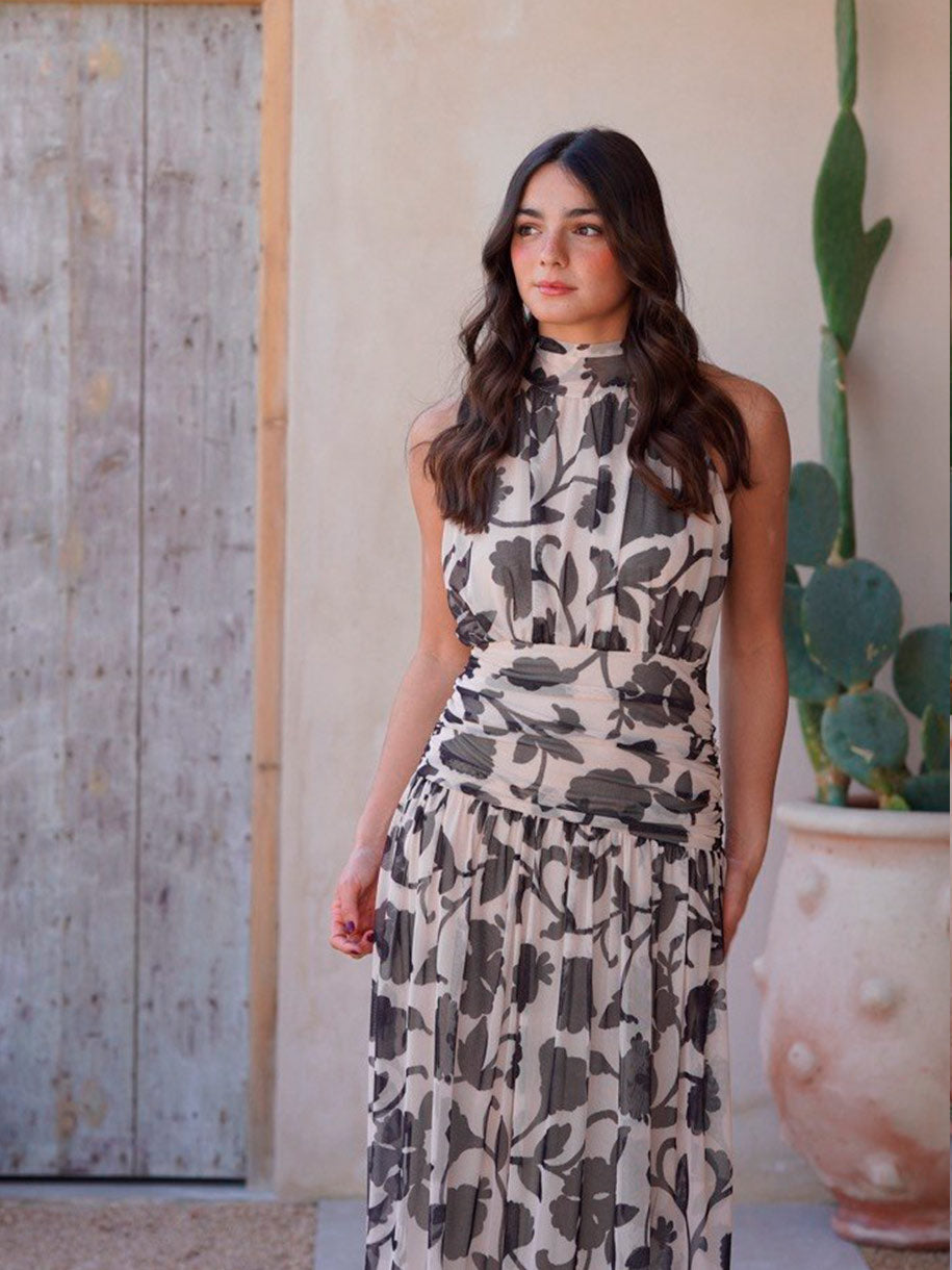 Vestido con tul midi