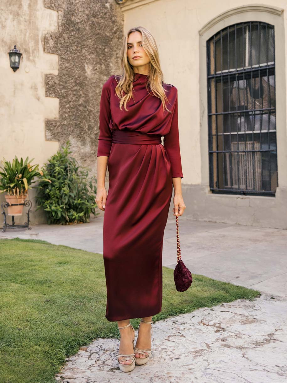 VESTIDO LA PEÑUELA TINTO