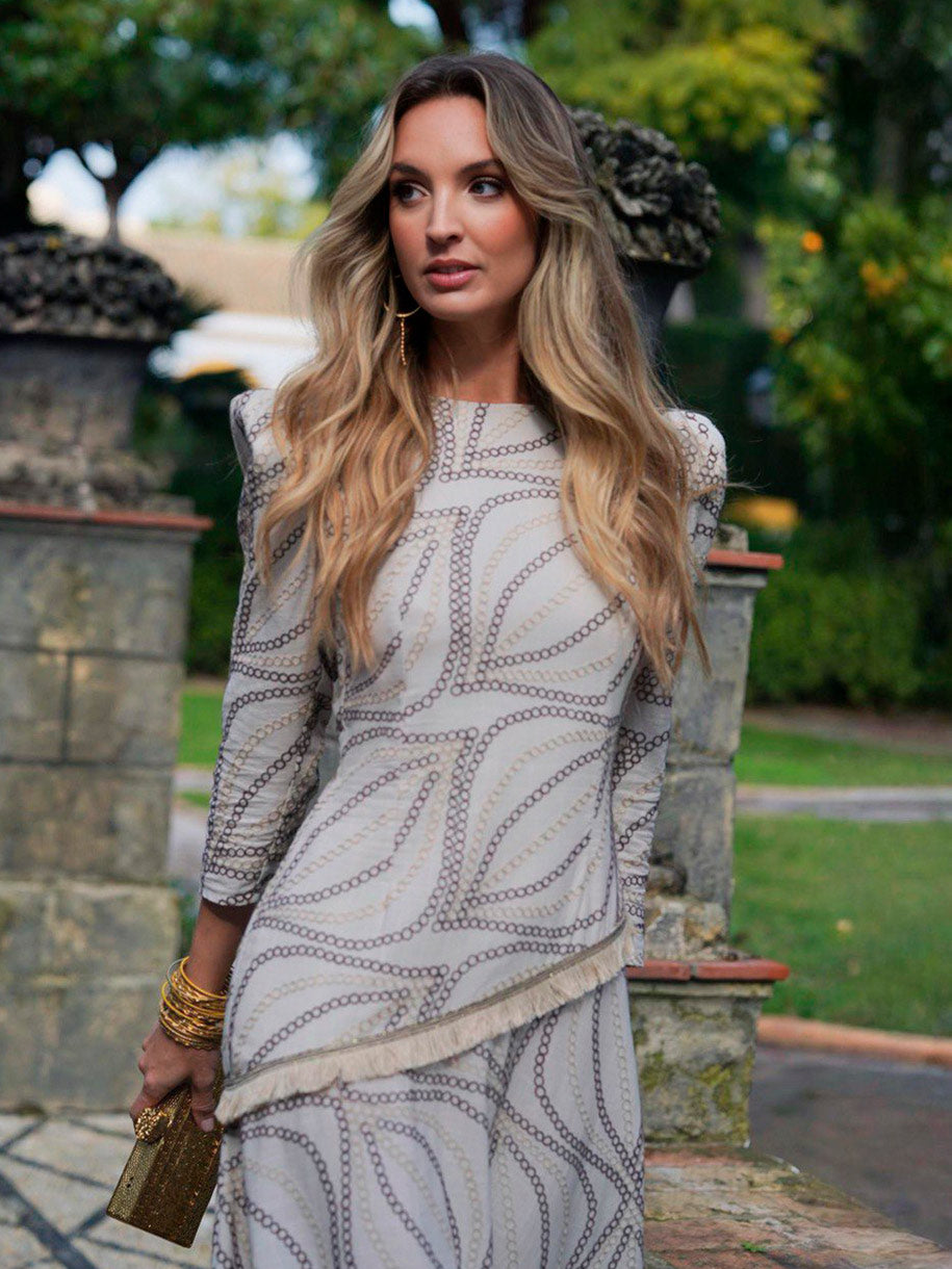 Vestido midi con estampado de iinvitada