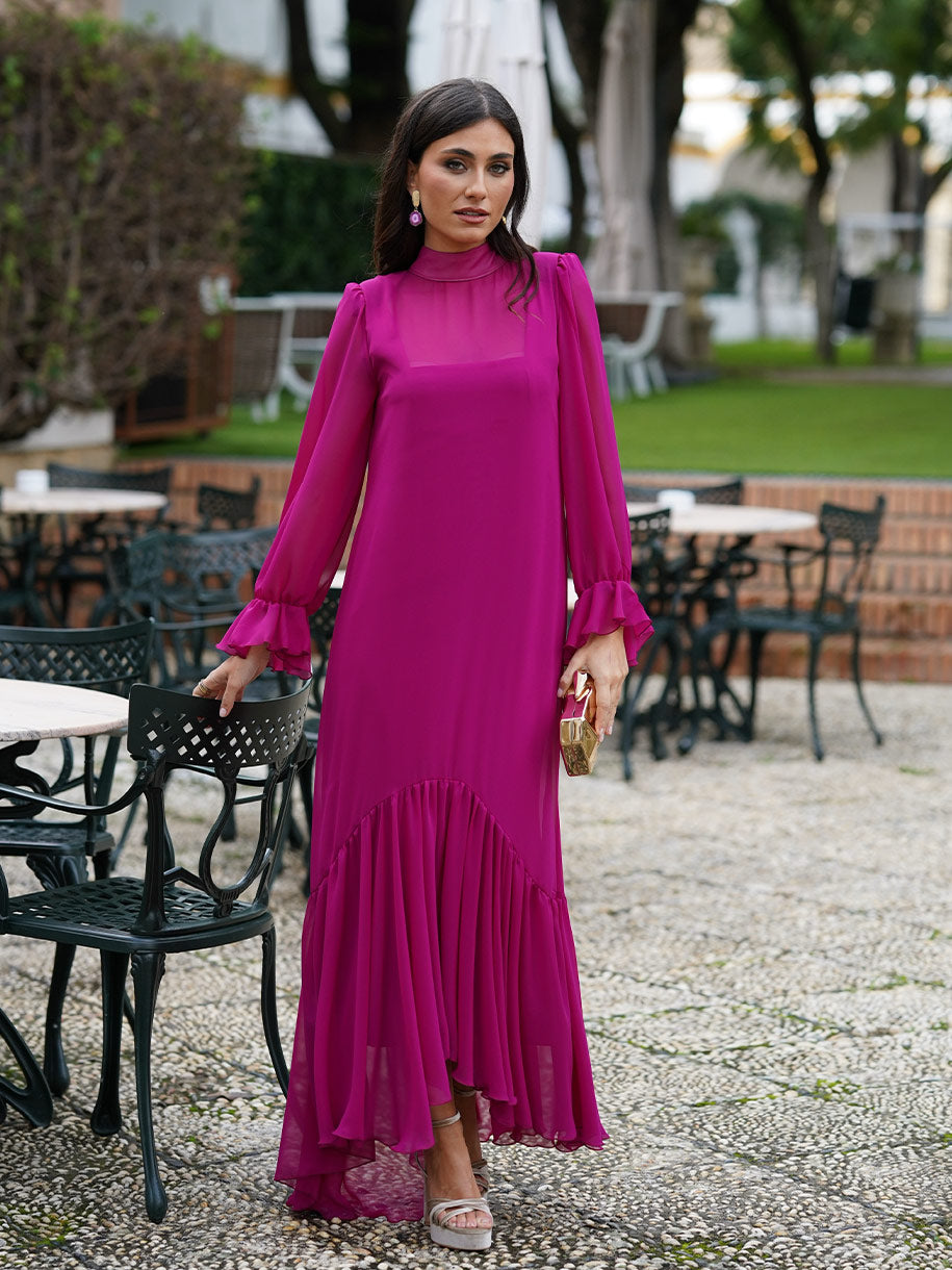 Vestido con sobre capita de gasa