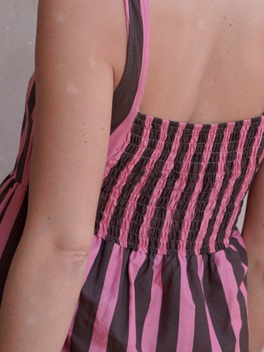 VESTIDO RAYAS VOLANTES