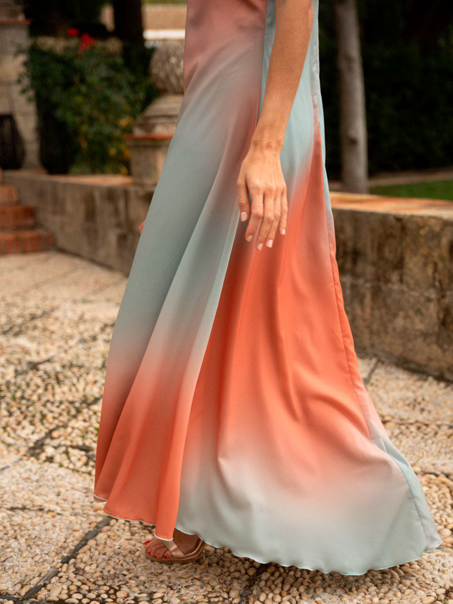 Vestido largo estampado