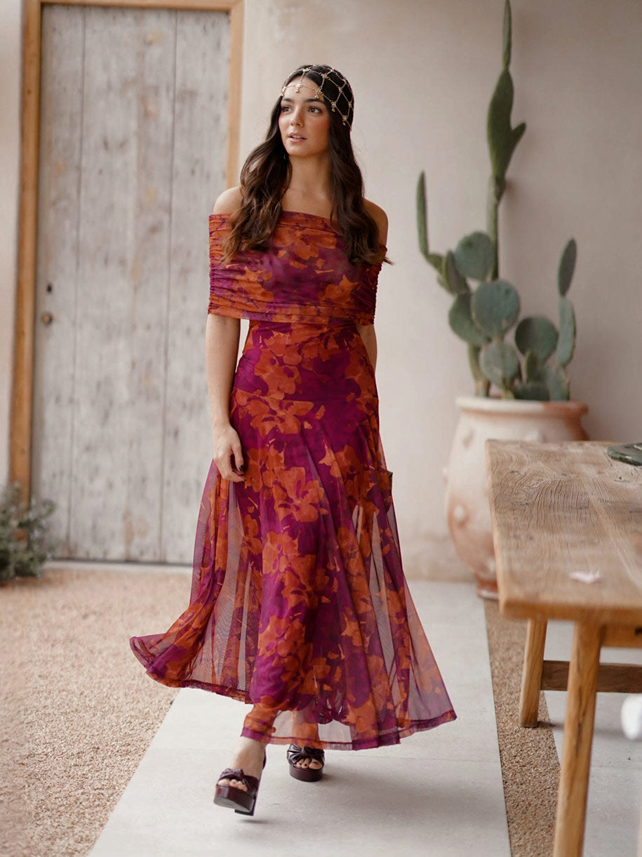 Vestido de invitada Midi