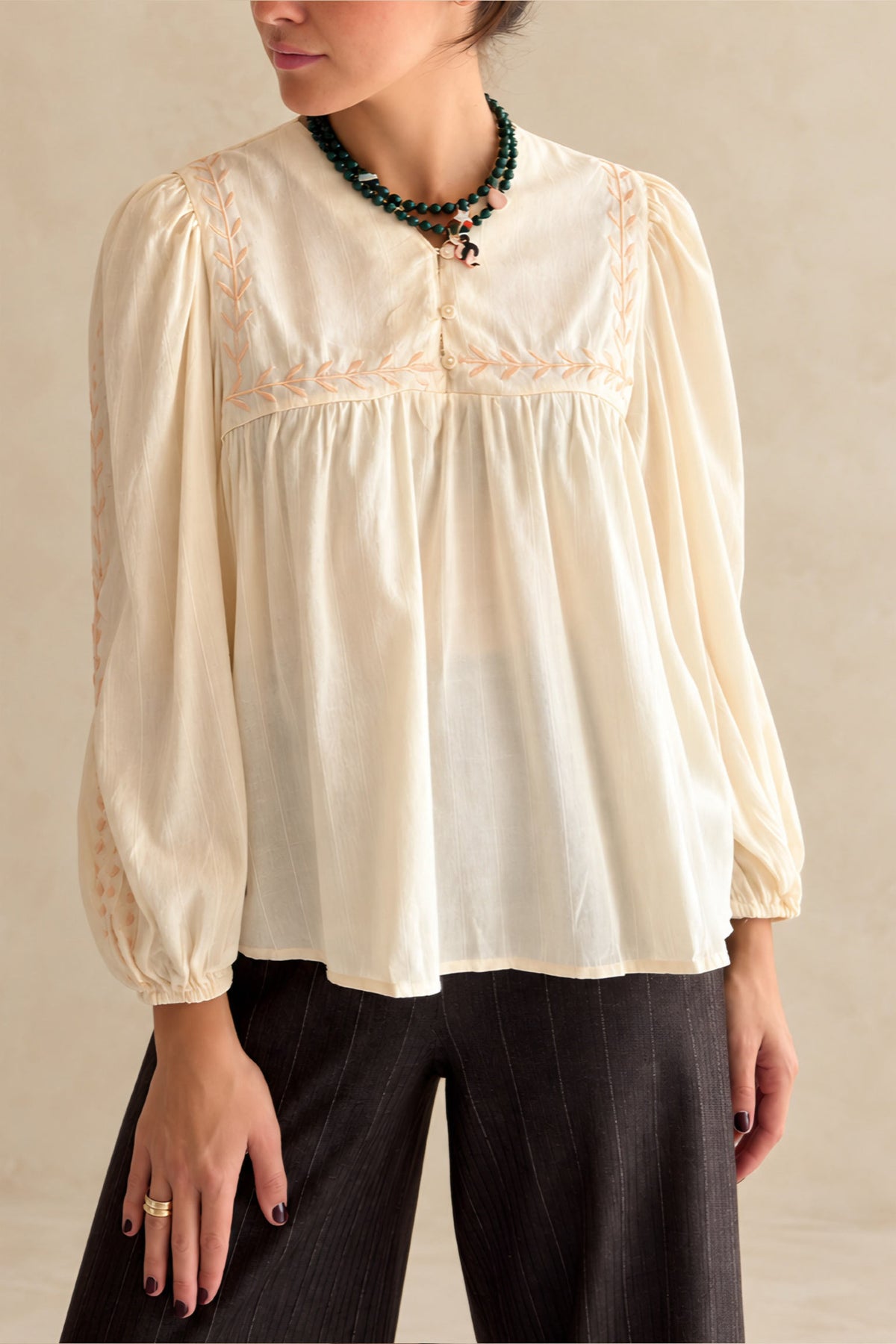 BLUSA ALGODÓN HOJAS